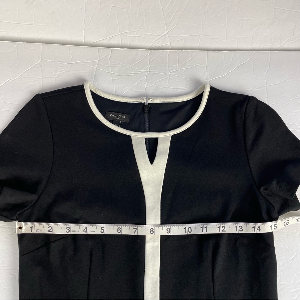 Talbots Solid Black With White Center Stripe Knit… - image 8